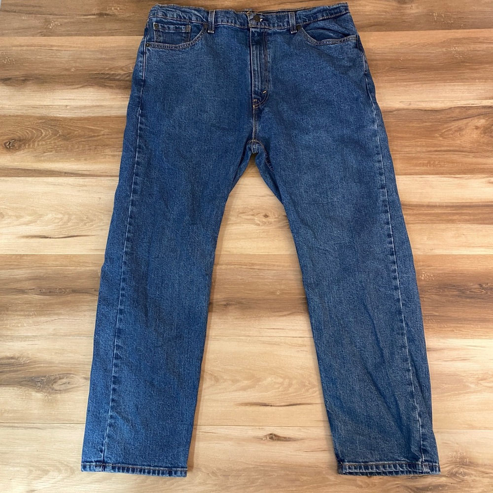 Levis 505 Jeans‎ Regular Fit Straight Leg Mens 40x30 Medium Wash Blue 00505-1454